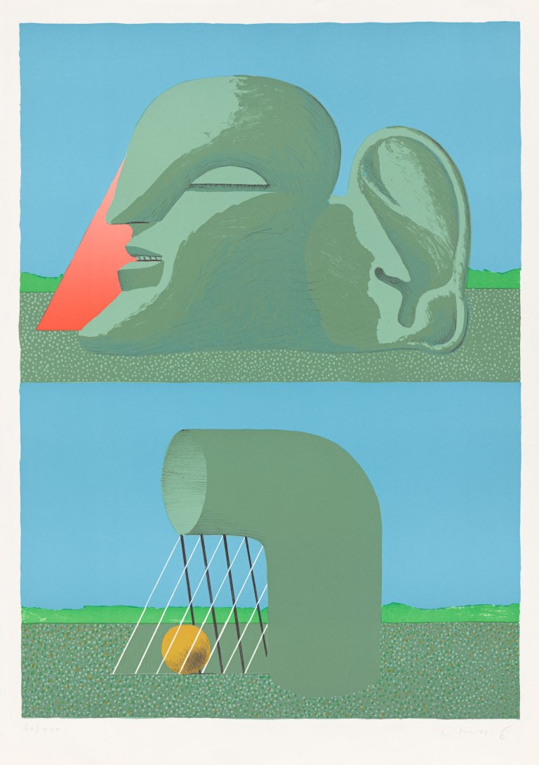 Auf diesem Bild ist das folgende Kunstwerk zu sehen: Horst Antes. „Blatt für Donaueschingen“. 1975.