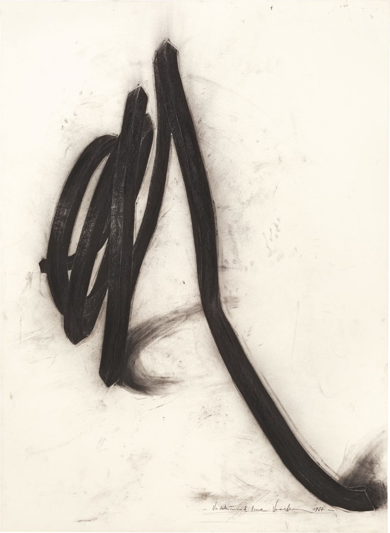 Auf diesem Bild ist das folgende Kunstwerk zu sehen: Bernar Venet. „Undetermined line“. 1987.