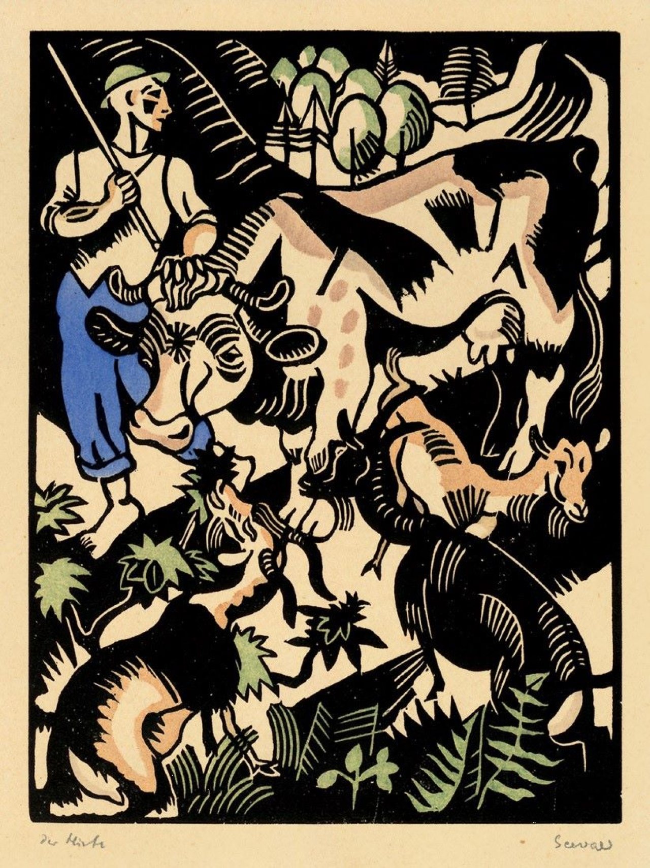 Auf diesem Bild ist das folgende Kunstwerk zu sehen: Richard Seewald. „Der Hirte“. 1918.