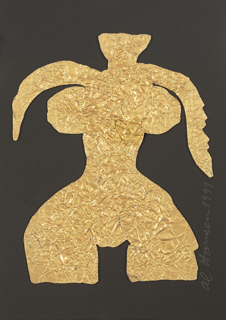 Auf diesem Bild ist das folgende Kunstwerk zu sehen: Al Hansen. Gold Venus. 1991.