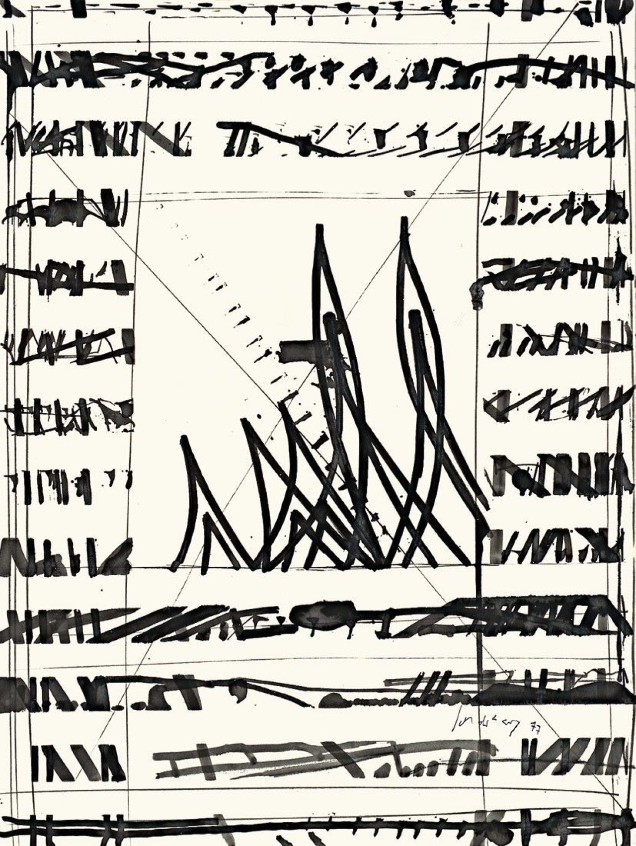 Auf diesem Bild ist das folgende Kunstwerk zu sehen: K.R.H. Sonderborg. Ohne Titel. 1977.