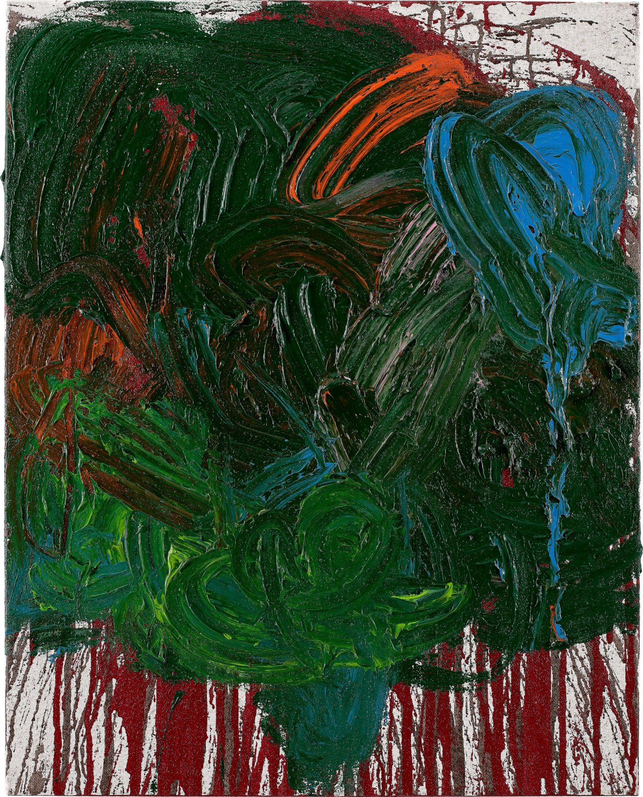 Auf diesem Bild ist das folgende Kunstwerk zu sehen: Hermann Nitsch. Schüttbild. 2021.
