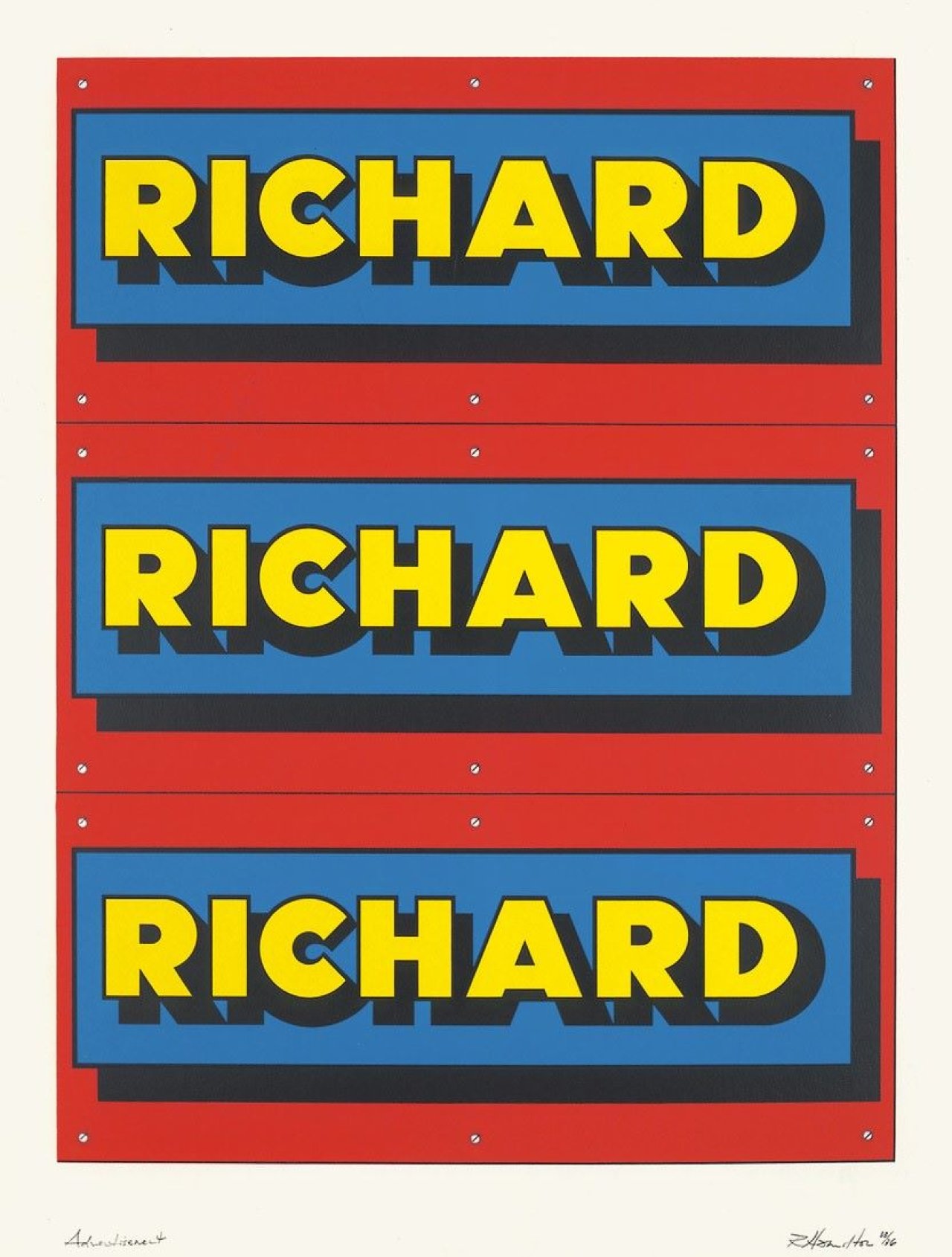Auf diesem Bild ist das folgende Kunstwerk zu sehen: Richard Hamilton. „Advertisement“. 1975.