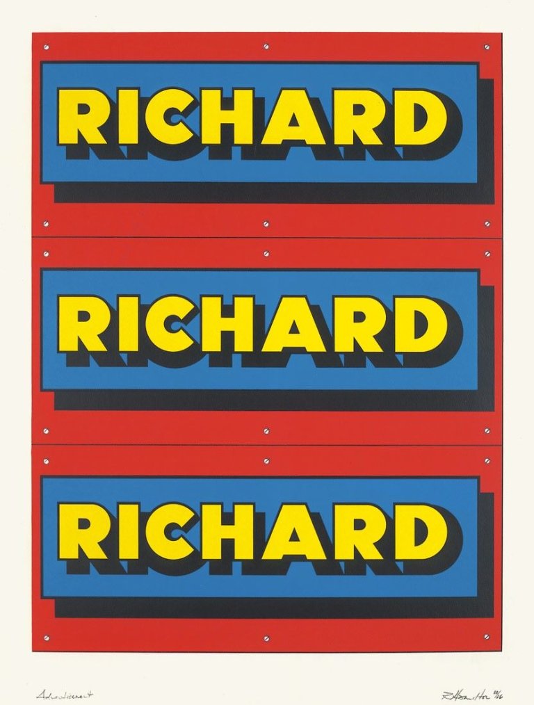 Auf diesem Bild ist das folgende Kunstwerk zu sehen: Richard Hamilton. „Advertisement“. 1975.