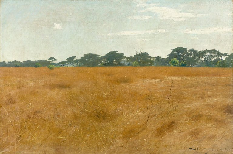 Auf diesem Bild ist das folgende Kunstwerk zu sehen: Wilhelm Kuhnert. Afrikanische Steppe. 1911.