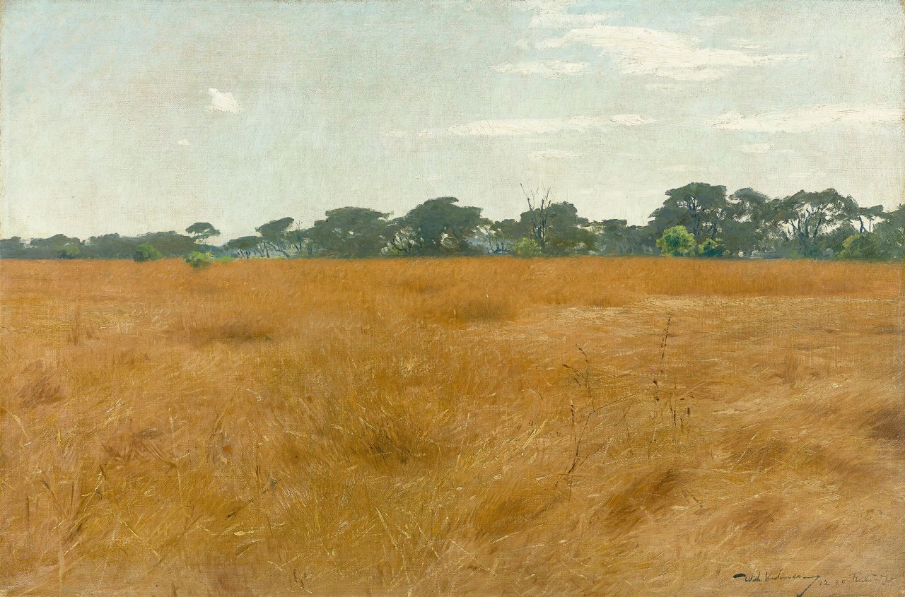 Auf diesem Bild ist das folgende Kunstwerk zu sehen: Wilhelm Kuhnert. Afrikanische Steppe. 1911.