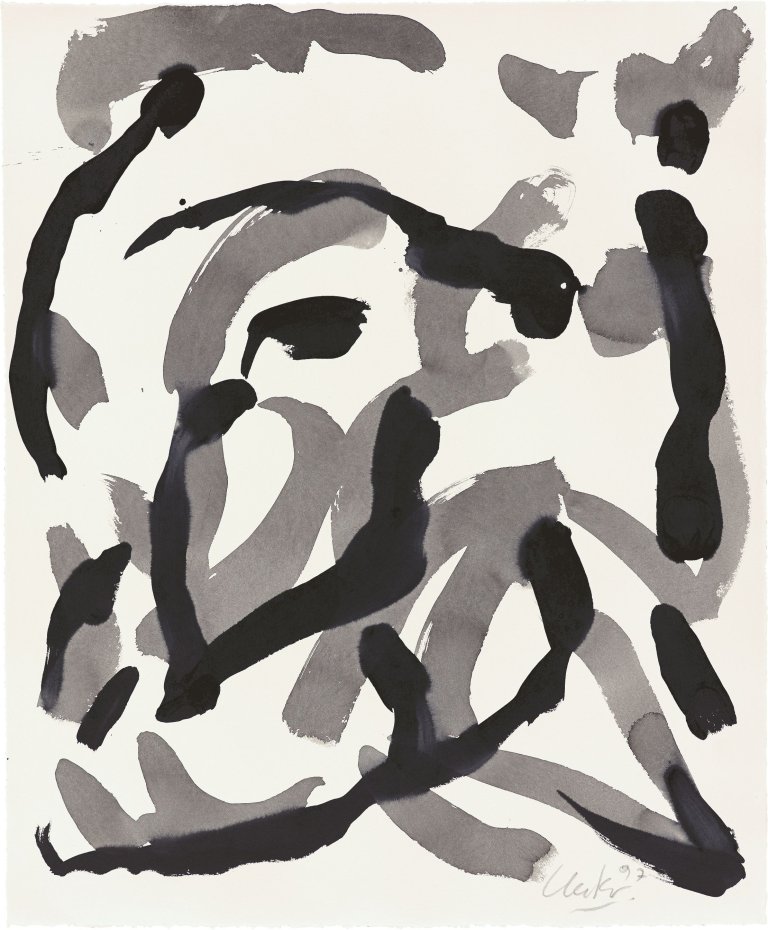 Auf diesem Bild ist das folgende Kunstwerk zu sehen: Günther Uecker. Ohne Titel, aus: „Archäologie des Reisens“. 1997.