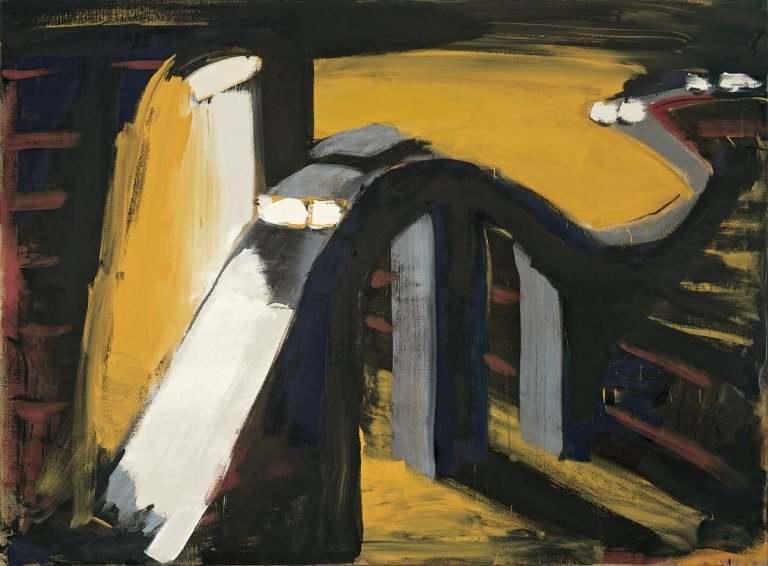 Auf diesem Bild ist das folgende Kunstwerk zu sehen: Karl Horst Hödicke. „Schwarze Gobi“. 1982.