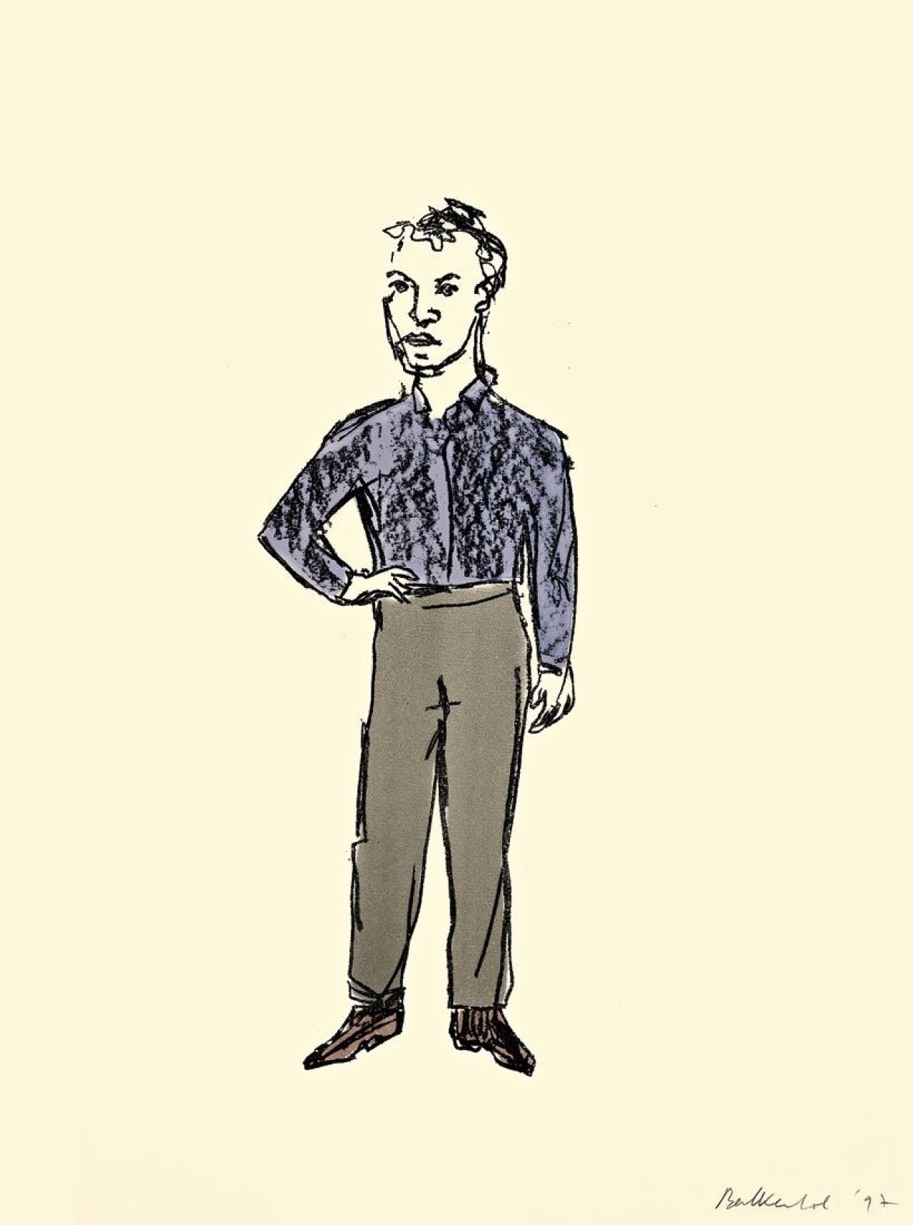This picture shows the following artwork: Stephan Balkenhol. „Mann in Hemd und Hose“. 1997.