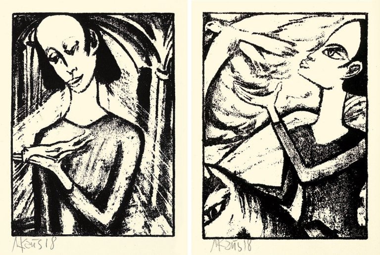 Auf diesem Bild ist das folgende Kunstwerk zu sehen: Max Kaus. Aus: „Gustave Flaubert – Die Sage von Sankt Julian, dem Gastfreien“. 1918.