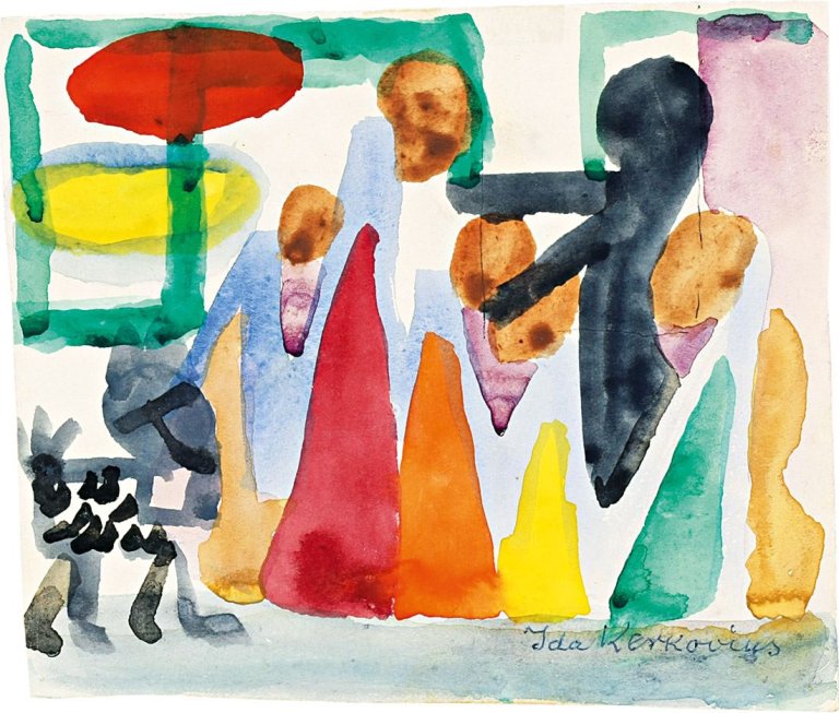 Auf diesem Bild ist das folgende Kunstwerk zu sehen: Ida Kerkovius. Familienspaziergang. 1950.