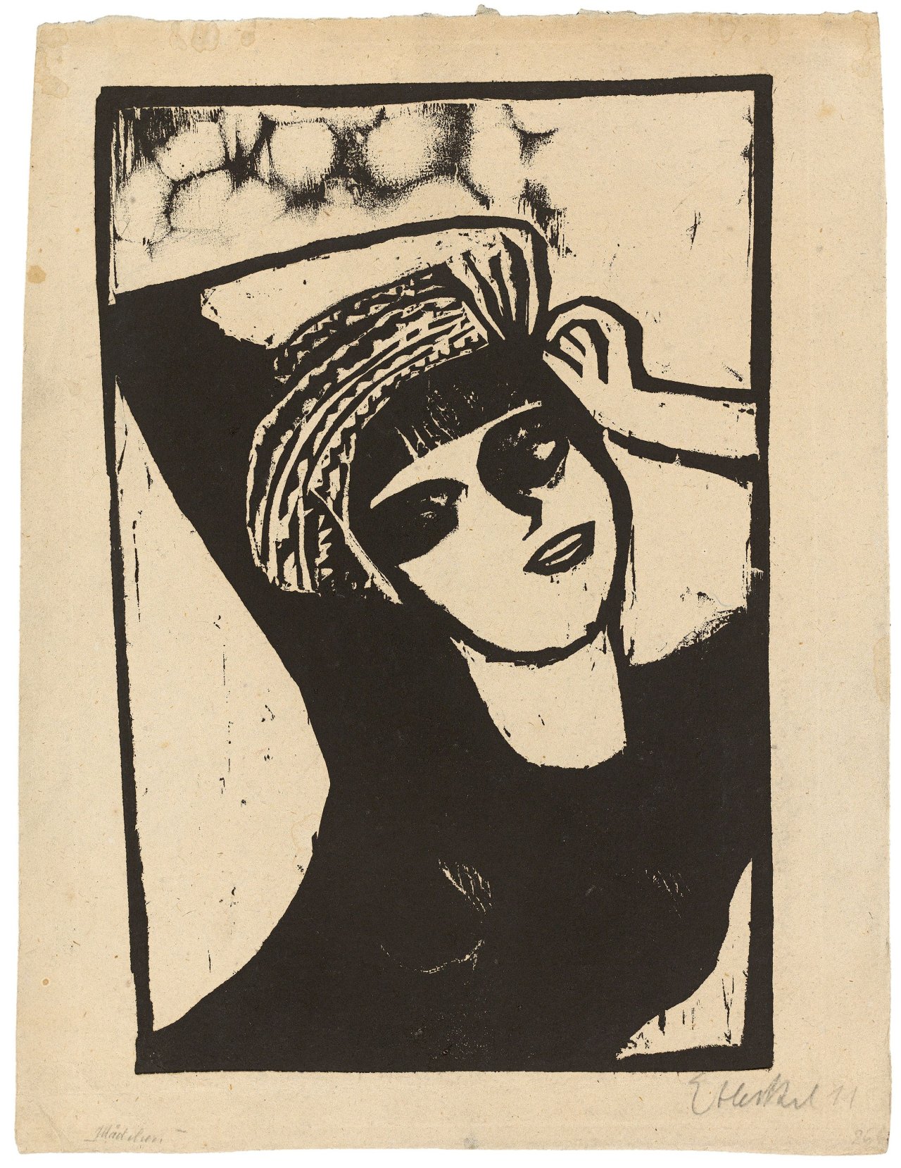 Auf diesem Bild ist das folgende Kunstwerk zu sehen: Erich Heckel. „Mädchen mit Turban“. 1911.