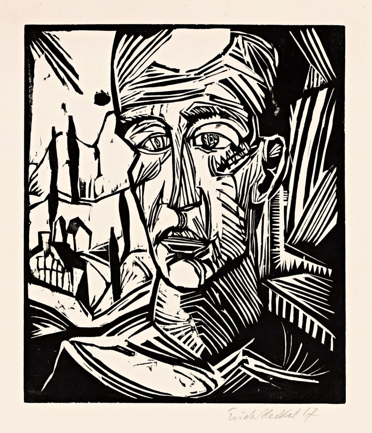 Auf diesem Bild ist das folgende Kunstwerk zu sehen: Erich Heckel. „Jüngling“. 1917.