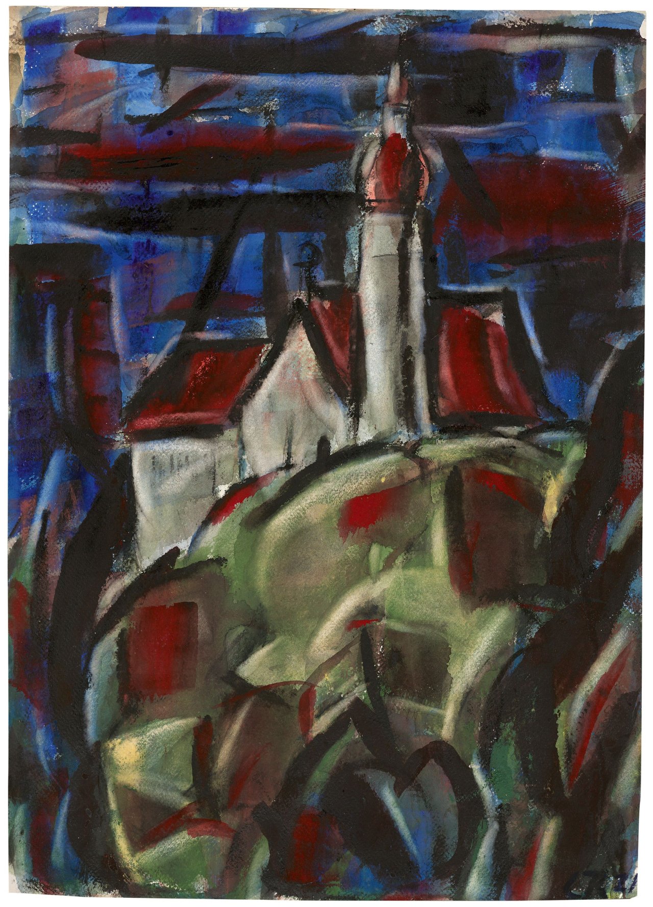 Auf diesem Bild ist das folgende Kunstwerk zu sehen: Christian Rohlfs. „Kloster Andechs“. 1921.