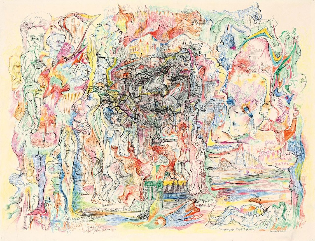 This picture shows the following artwork: Bernard Schultze. „Labyrinthische Migof-Erzählung“. 1966.