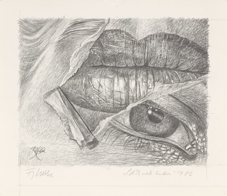 Auf diesem Bild ist das folgende Kunstwerk zu sehen: Fritz Köthe. „Blick nach unten“. 1982.
