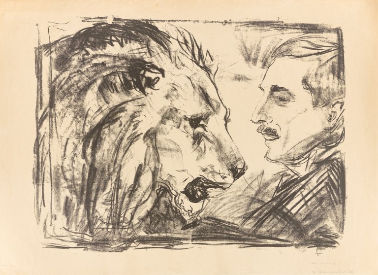 This picture shows the following artwork: Edvard Munch. ”Der Löwenbändiger”. 1916.