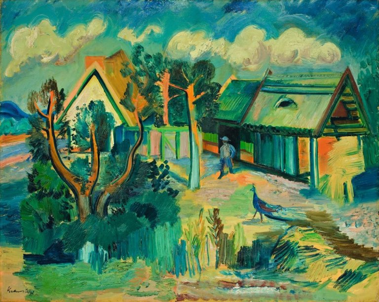 Auf diesem Bild ist das folgende Kunstwerk zu sehen: Bruno Krauskopf. Landschaft. (Vor) 1929.