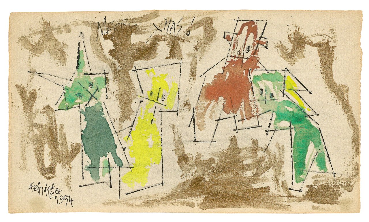 This picture shows the following artwork: Lyonel Feininger. „MERRY XMAS!“. 1954.