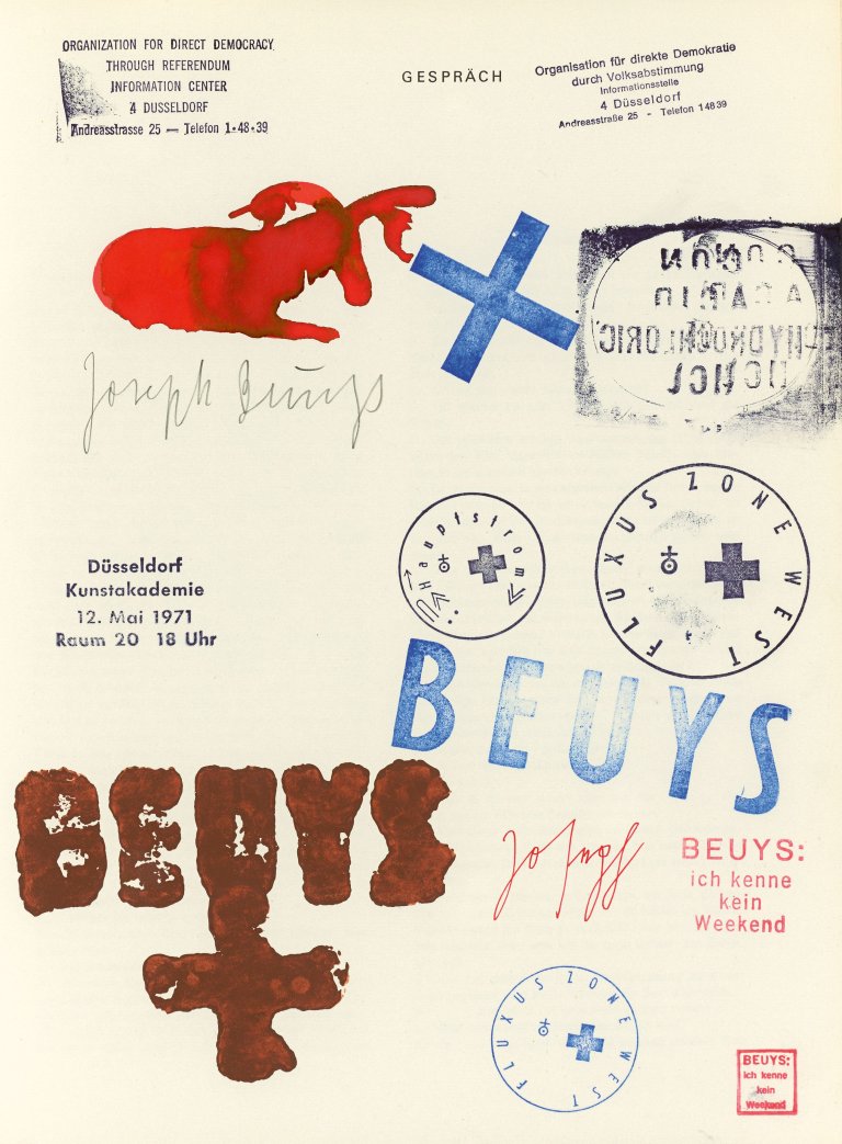 Auf diesem Bild ist das folgende Kunstwerk zu sehen: Joseph Beuys. Gespräch. 1974.