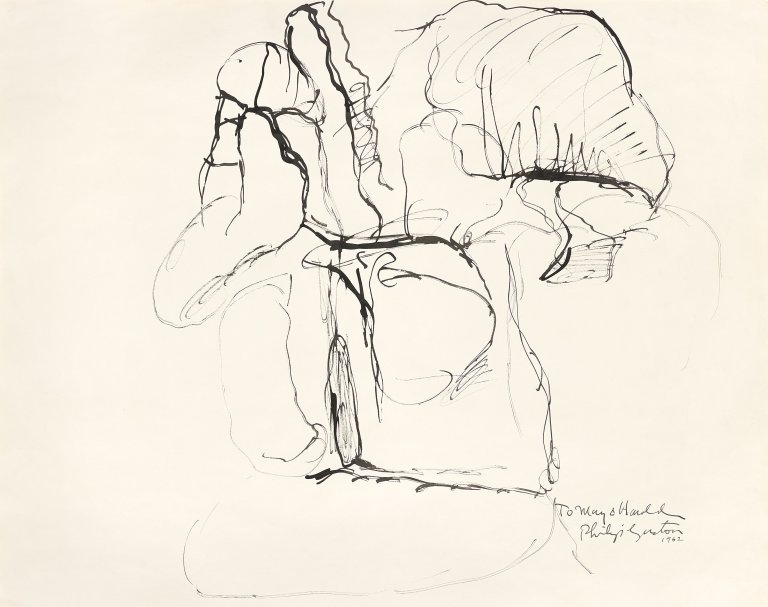 Auf diesem Bild ist das folgende Kunstwerk zu sehen: Philip Guston. Ohne Titel. 1962.