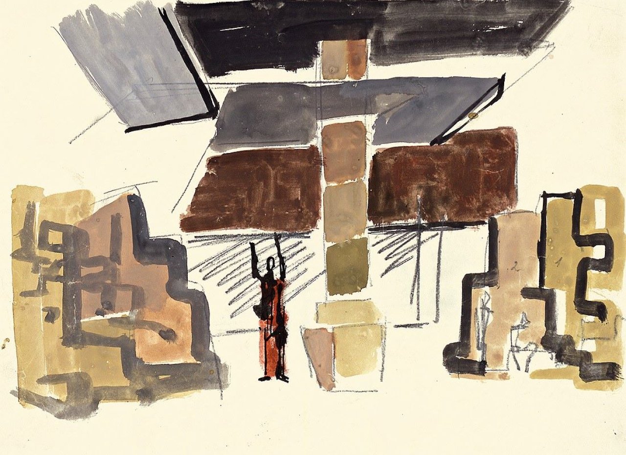 Auf diesem Bild ist das folgende Kunstwerk zu sehen: Fritz Wotruba. Zu: Sophokles – König Ödipus. 1959/60.