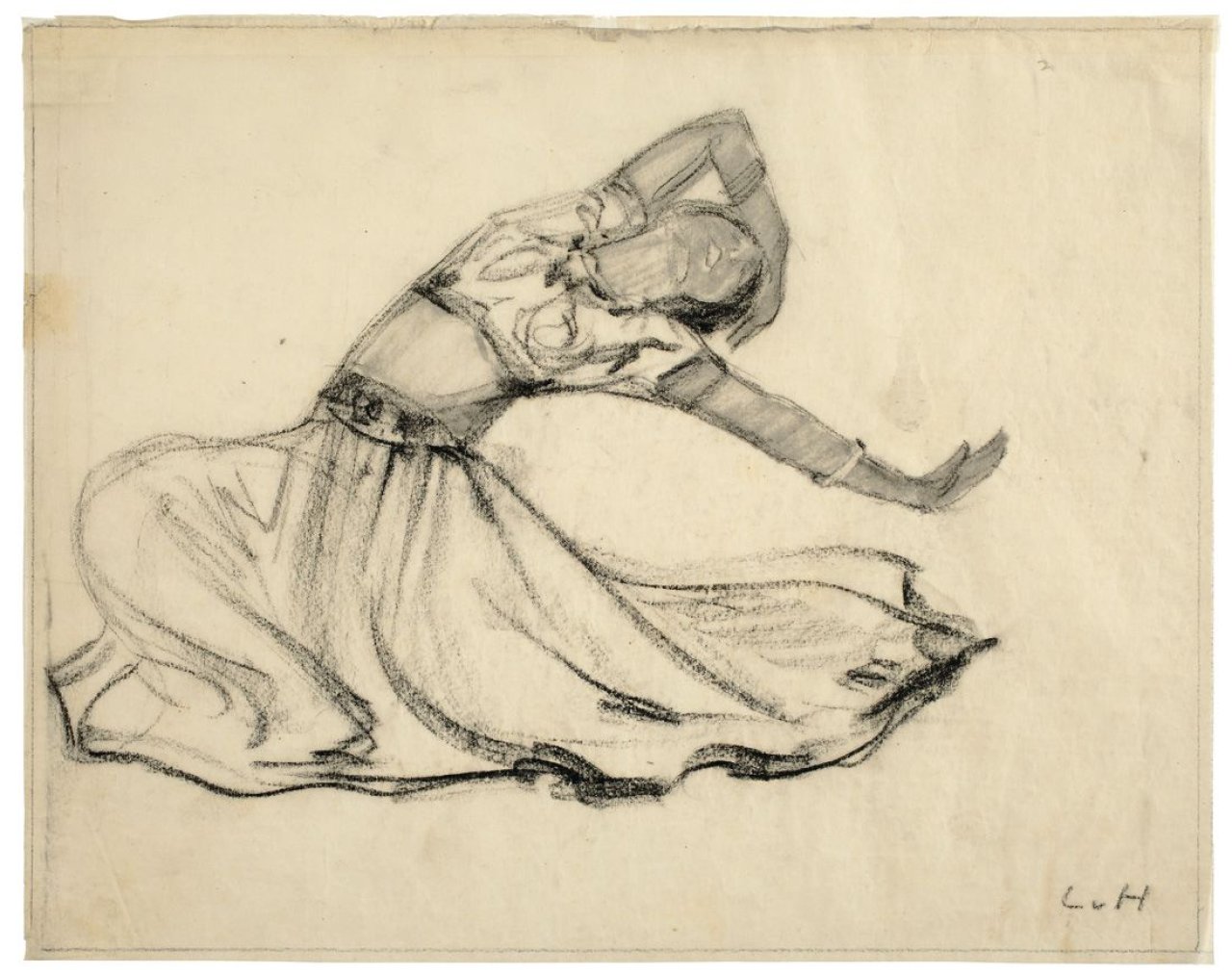 Auf diesem Bild ist das folgende Kunstwerk zu sehen: Ludwig von Hofmann. Die Tänzerin Ruth St. Denis. Um 1906/07.