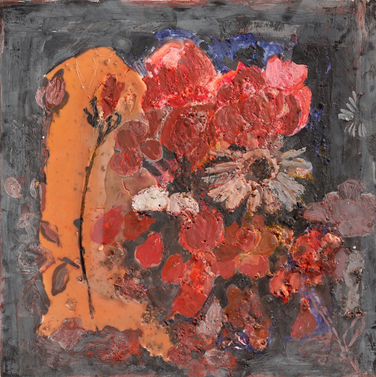 Auf diesem Bild ist das folgende Kunstwerk zu sehen: Anna Boghiguian. Ohne Titel (Flowers for Gandhi). 2011.