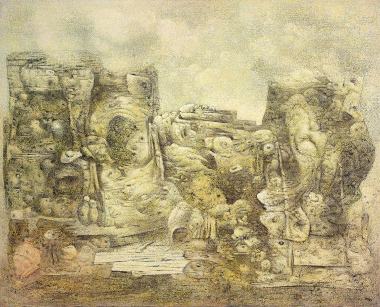 Auf diesem Bild ist das folgende Kunstwerk zu sehen: Richard Oelze. „Wenn auch von anderer Schönheit“. 1958.