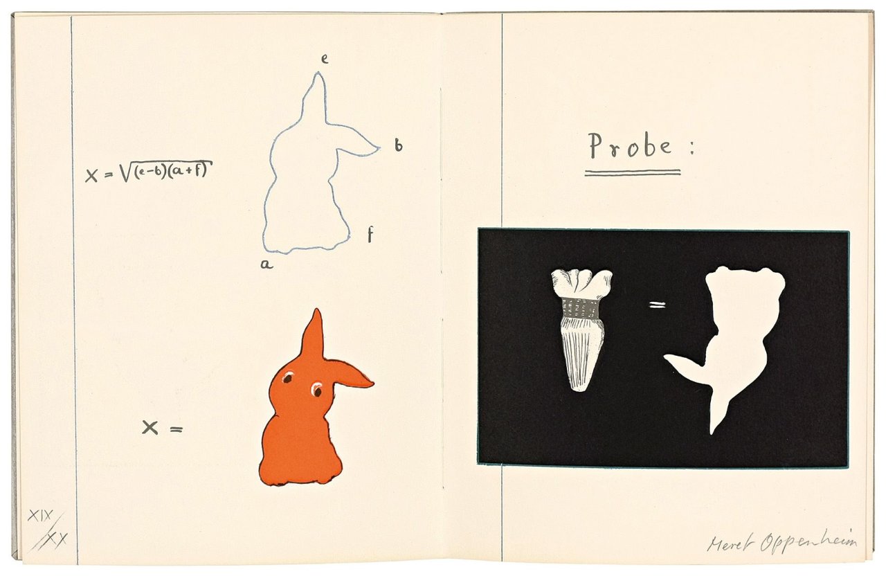 Auf diesem Bild ist das folgende Kunstwerk zu sehen: Meret Oppenheim. „Das Schulheft“. 1973.