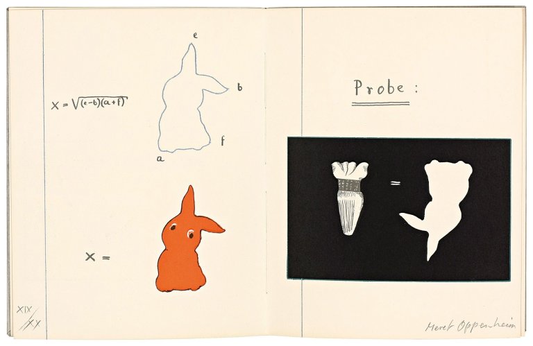 Auf diesem Bild ist das folgende Kunstwerk zu sehen: Meret Oppenheim. „Das Schulheft“. 1973.