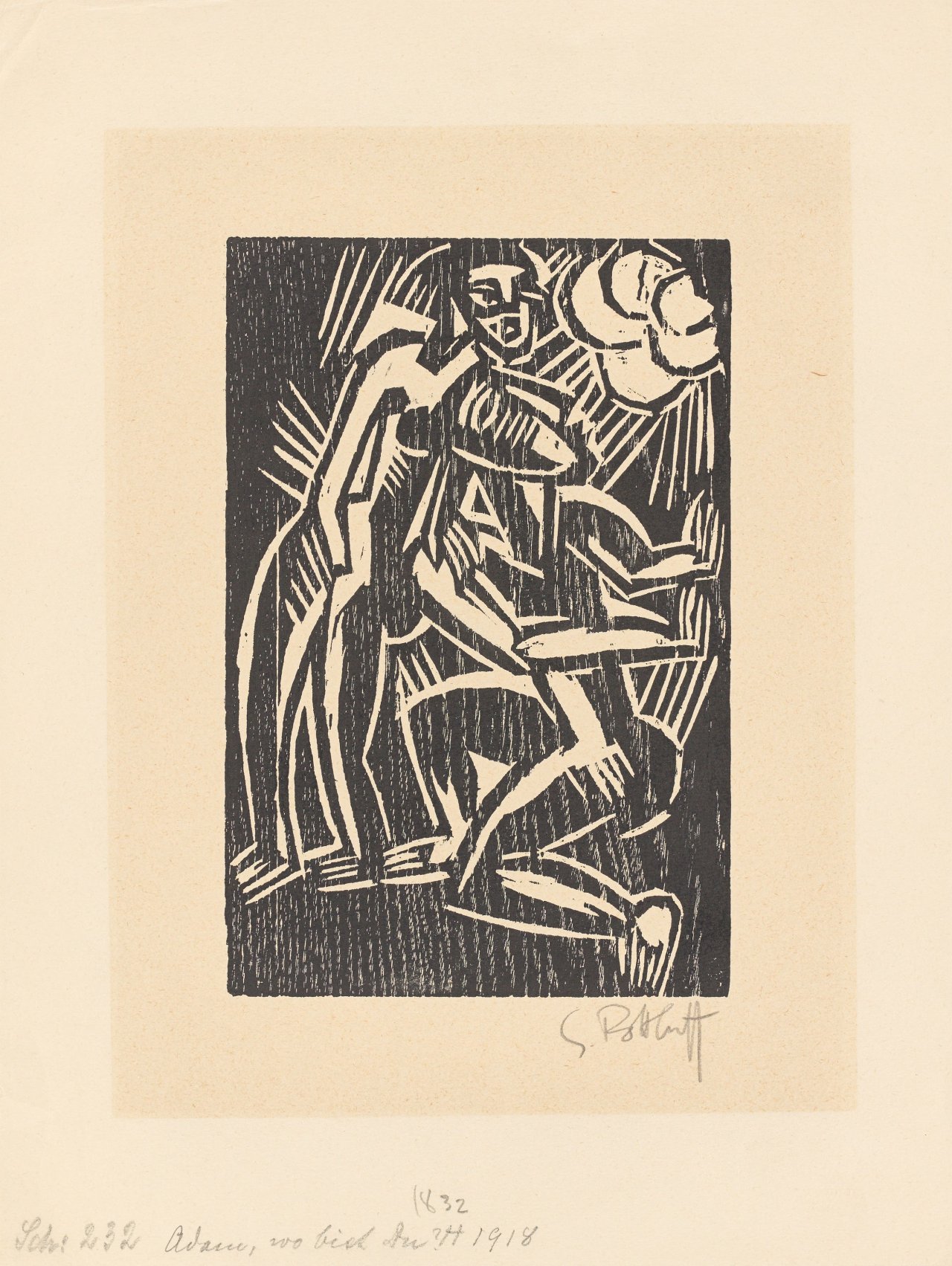 Auf diesem Bild ist das folgende Kunstwerk zu sehen: Karl Schmidt-Rottluff. „Adam, wo bist Du?“. 1918.