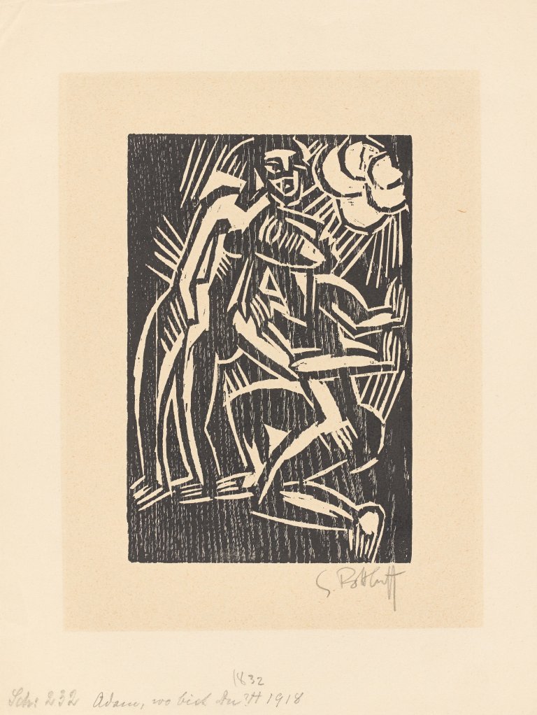 Auf diesem Bild ist das folgende Kunstwerk zu sehen: Karl Schmidt-Rottluff. „Adam, wo bist Du?“. 1918.