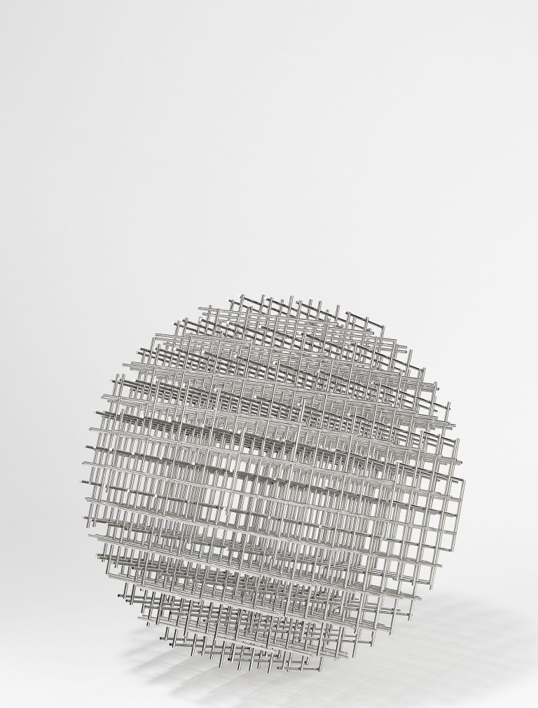 Auf diesem Bild ist das folgende Kunstwerk zu sehen: François Morellet. „Sphére-trames“. 1962.