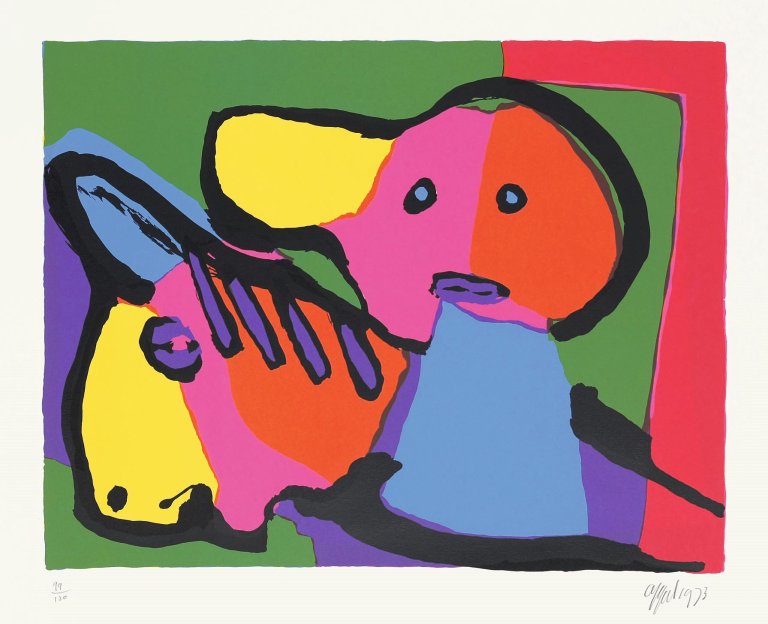 Auf diesem Bild ist das folgende Kunstwerk zu sehen: Karel Appel. Ohne Titel. 1973.