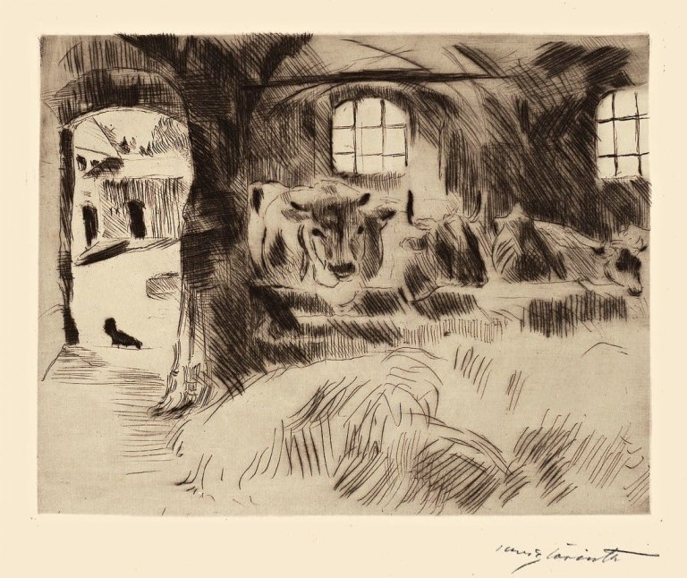 This picture shows the following artwork: Lovis Corinth. „Kuhstall I“. 1912.