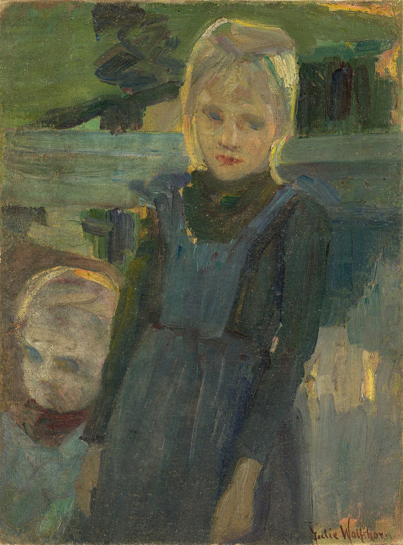 Auf diesem Bild ist das folgende Kunstwerk zu sehen: Julie Wolfthorn. Studie zu: „Abend in der Mark“. (Vor) 1904.