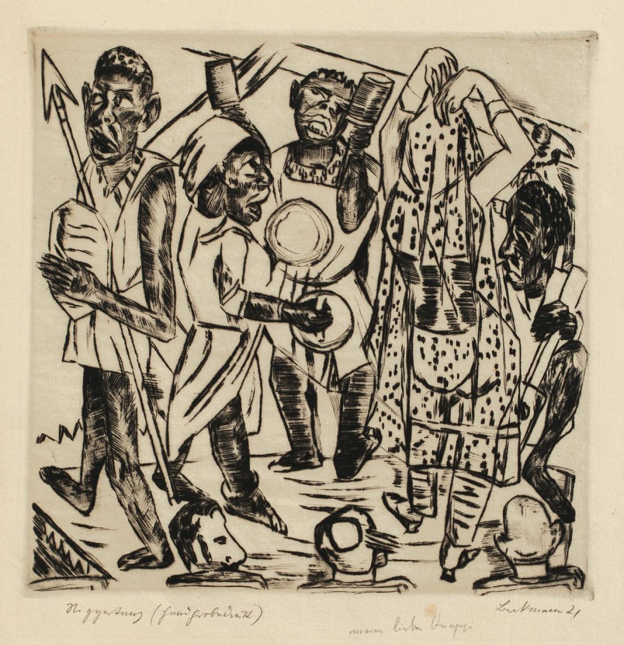 Auf diesem Bild ist das folgende Kunstwerk zu sehen: Max Beckmann. „Niggertanz“. 1921.