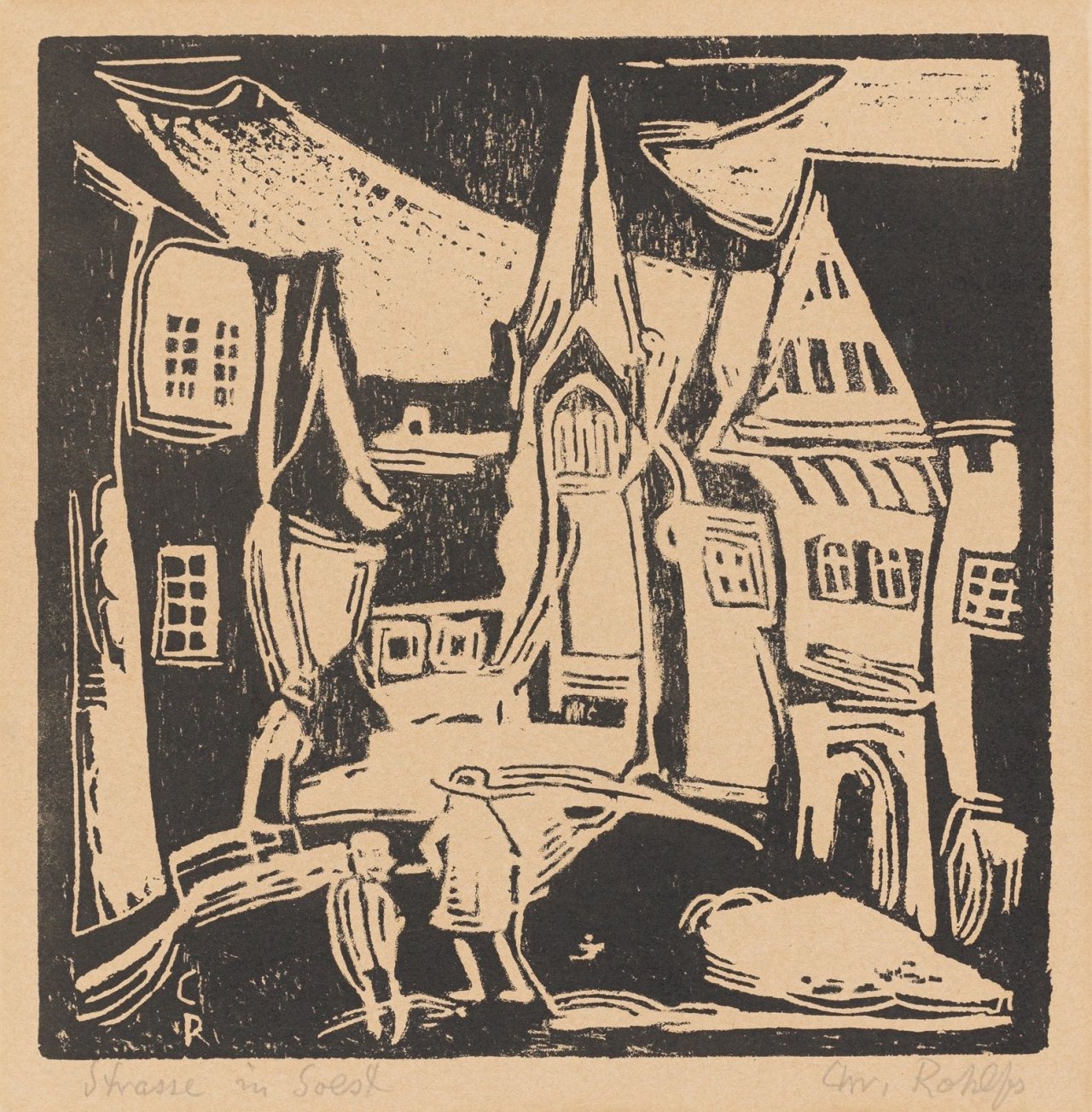 This picture shows the following artwork: Christian Rohlfs. ”Straße in Soest”. 1911.
