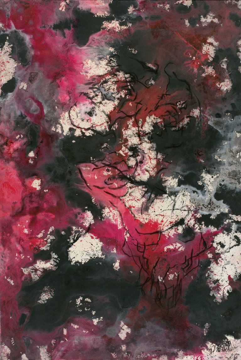Auf diesem Bild ist das folgende Kunstwerk zu sehen: Fred Thieler. „Großes Rot Schwarz“. 1988.