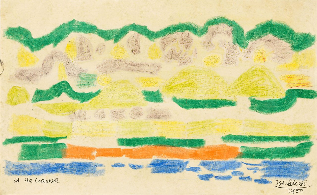 Auf diesem Bild ist das folgende Kunstwerk zu sehen: Josef Scharl. „At the Channel“. 1950.