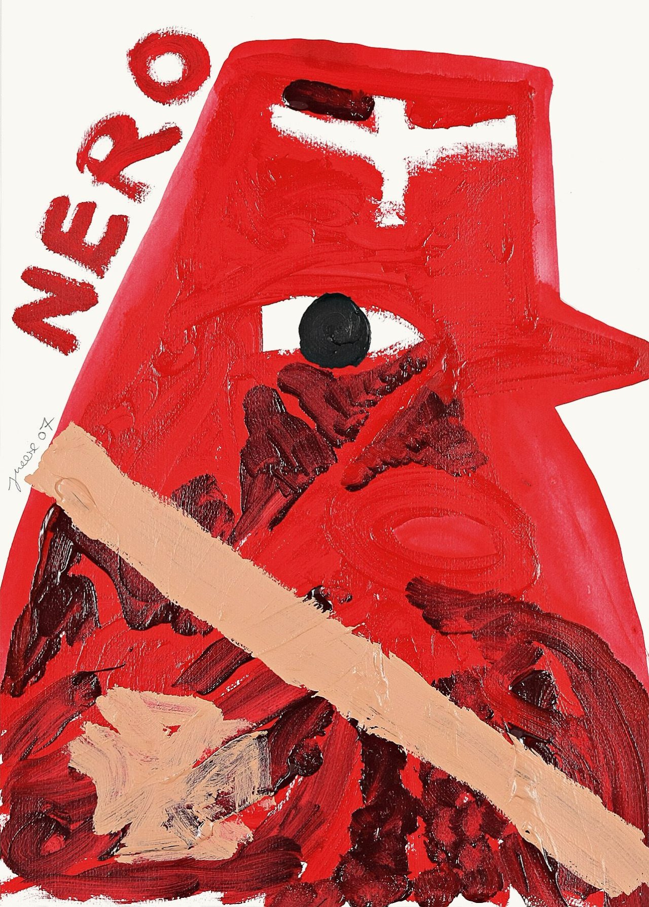 Auf diesem Bild ist das folgende Kunstwerk zu sehen: Jonathan Meese. „Nero“. 2007.