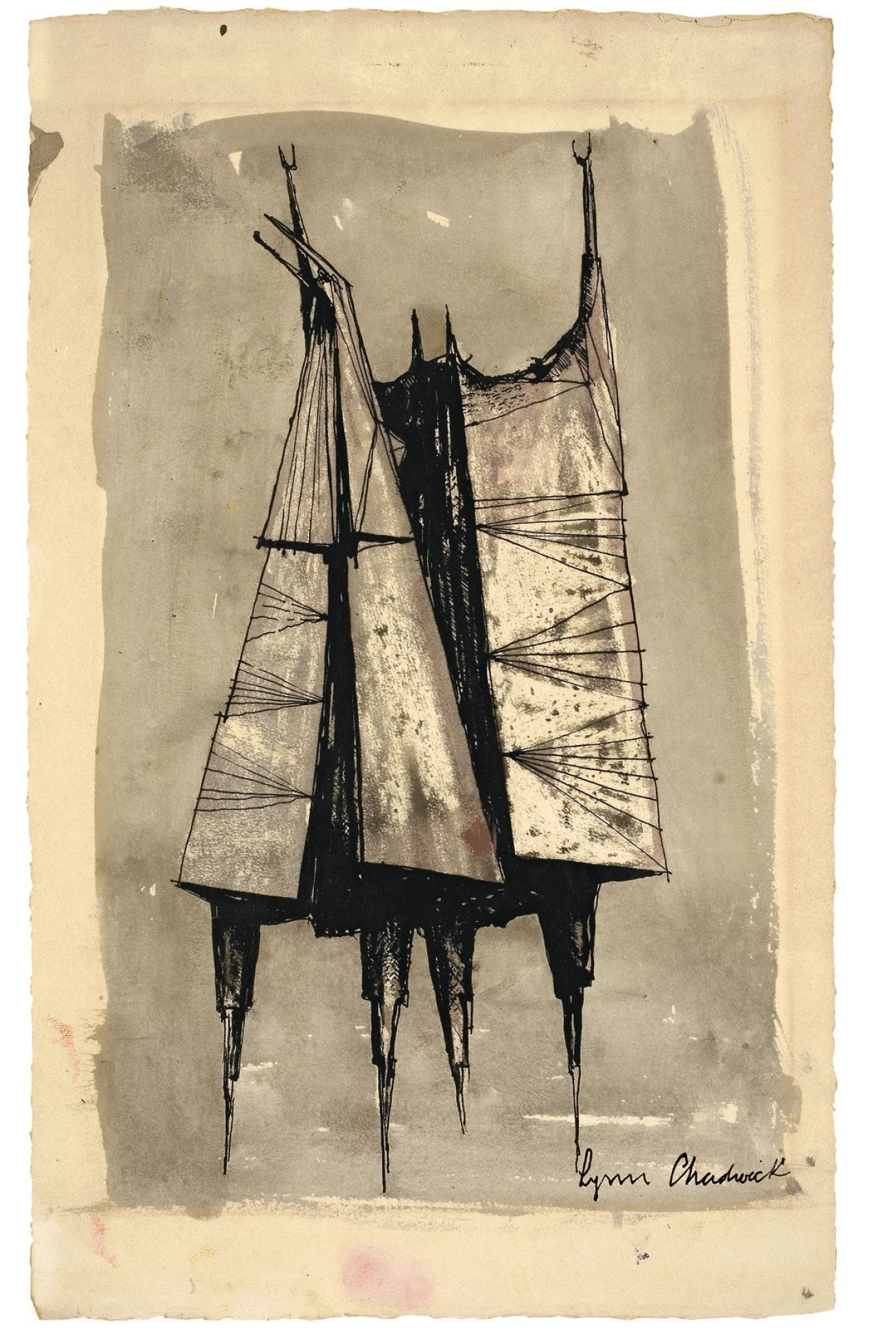 Auf diesem Bild ist das folgende Kunstwerk zu sehen: Lynn Chadwick. Ohne Titel (Studie zu Teddy Boy and Girl). Um 1955.