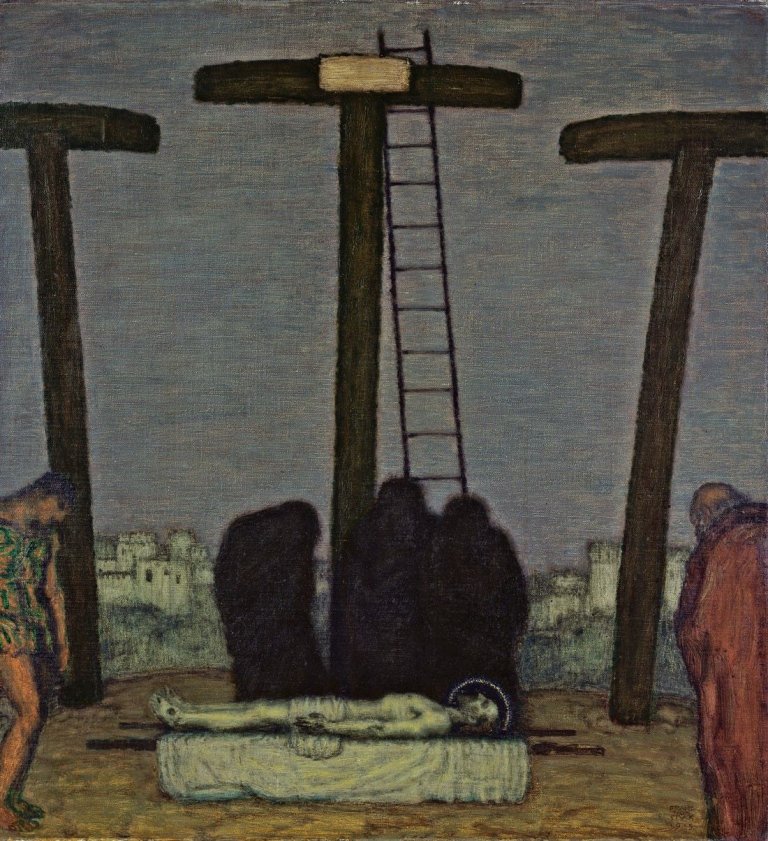 Auf diesem Bild ist das folgende Kunstwerk zu sehen: Franz von Stuck. „Kreuzabnahme“. 1915.