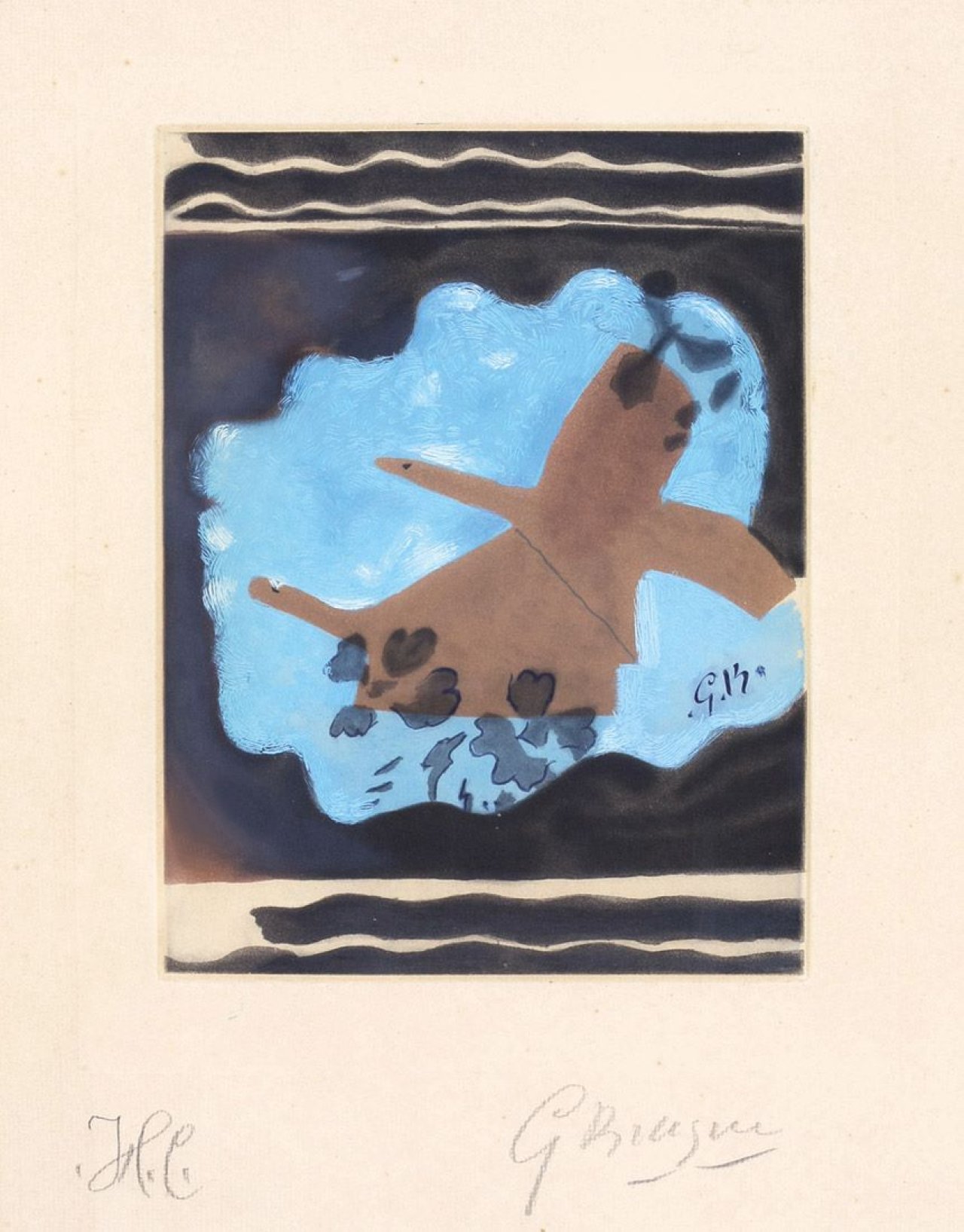 Auf diesem Bild ist das folgende Kunstwerk zu sehen: Georges Braque. „Migration (Abflug der Zugvögel)“. 1962.