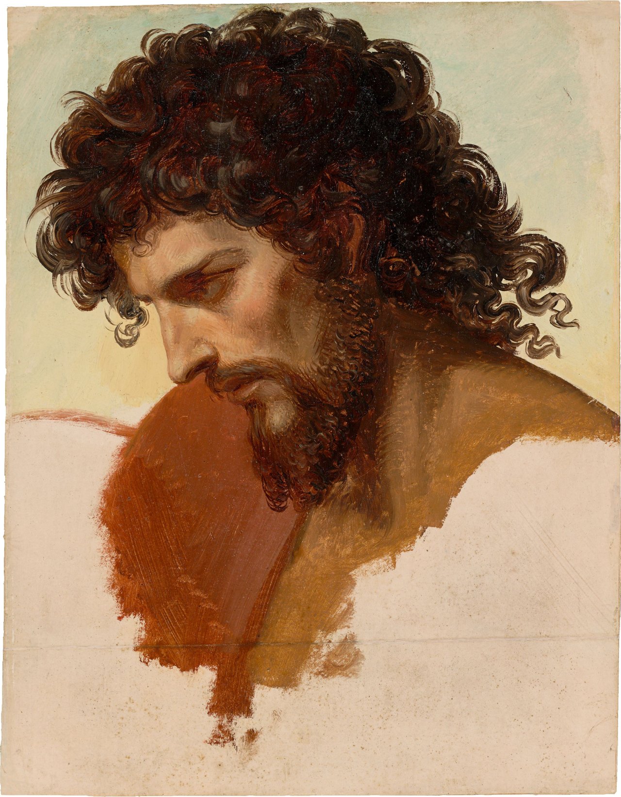 Auf diesem Bild ist das folgende Kunstwerk zu sehen:  Deutsch oder Französisch, um 1840. Kopfstudie II.