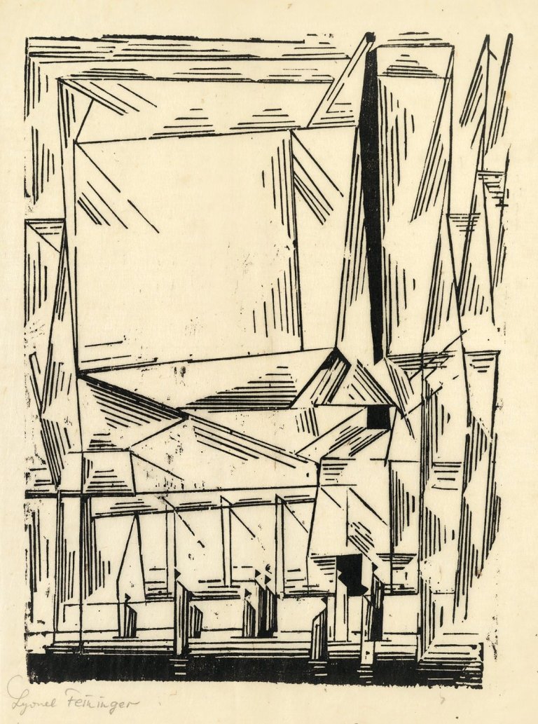 Auf diesem Bild ist das folgende Kunstwerk zu sehen: Lyonel Feininger. „Gelmeroda“. 1920.