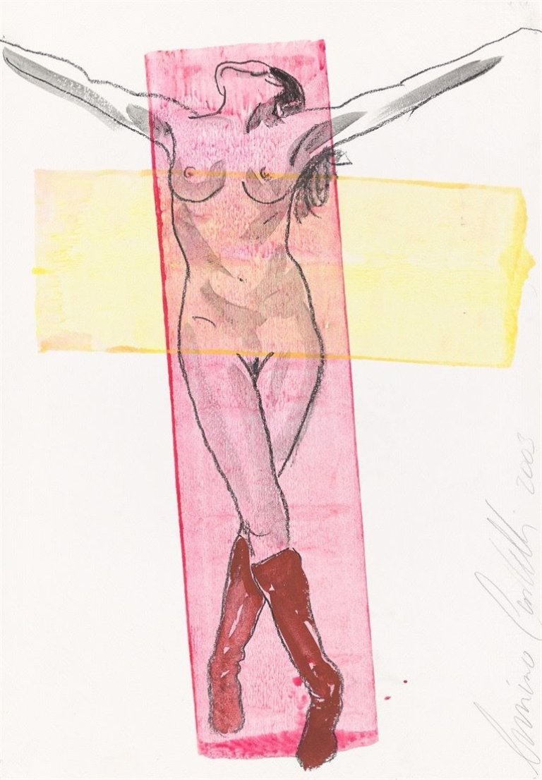 This picture shows the following artwork: Luciano Castelli. ”Alexandra mit erhobenen Armen”. 2003.