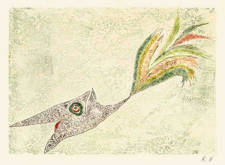 Auf diesem Bild ist das folgende Kunstwerk zu sehen: Rolf Nesch. „Polarvogel“. 1971.