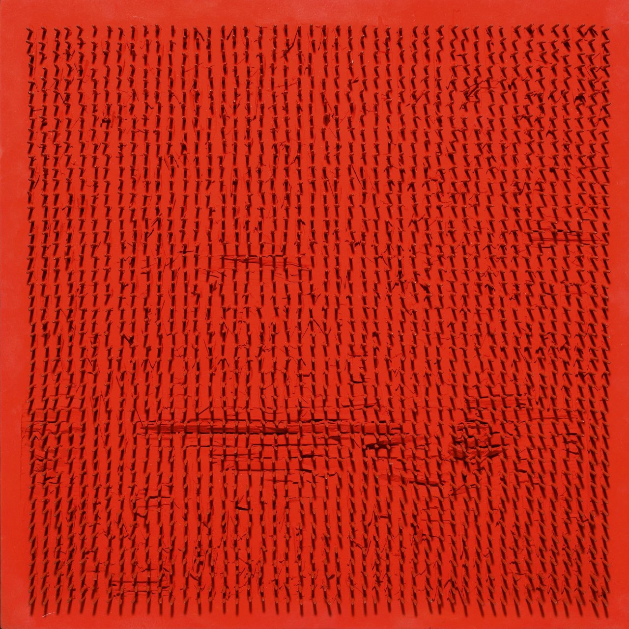 Auf diesem Bild ist das folgende Kunstwerk zu sehen: Bernard Aubertin. „Tableau Clous“. 1969.